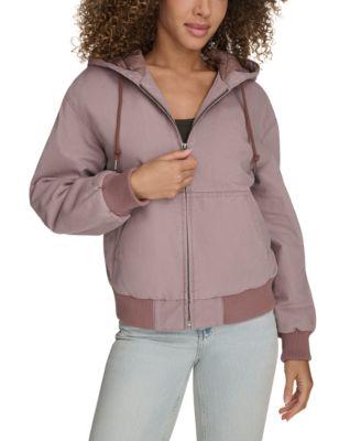 levis womens relaxed workwear hooded bomber jacket