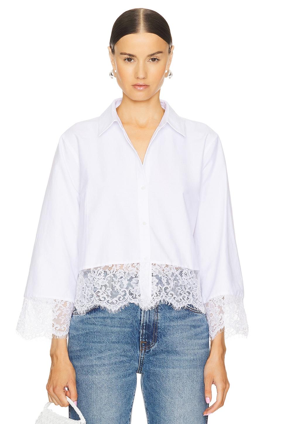 levo lace trim cropped shirt