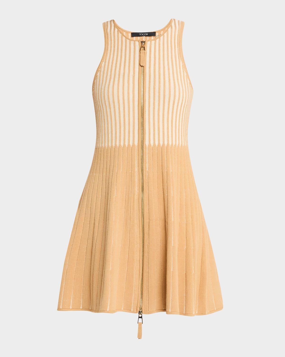 lex zip-front sleeveless dress