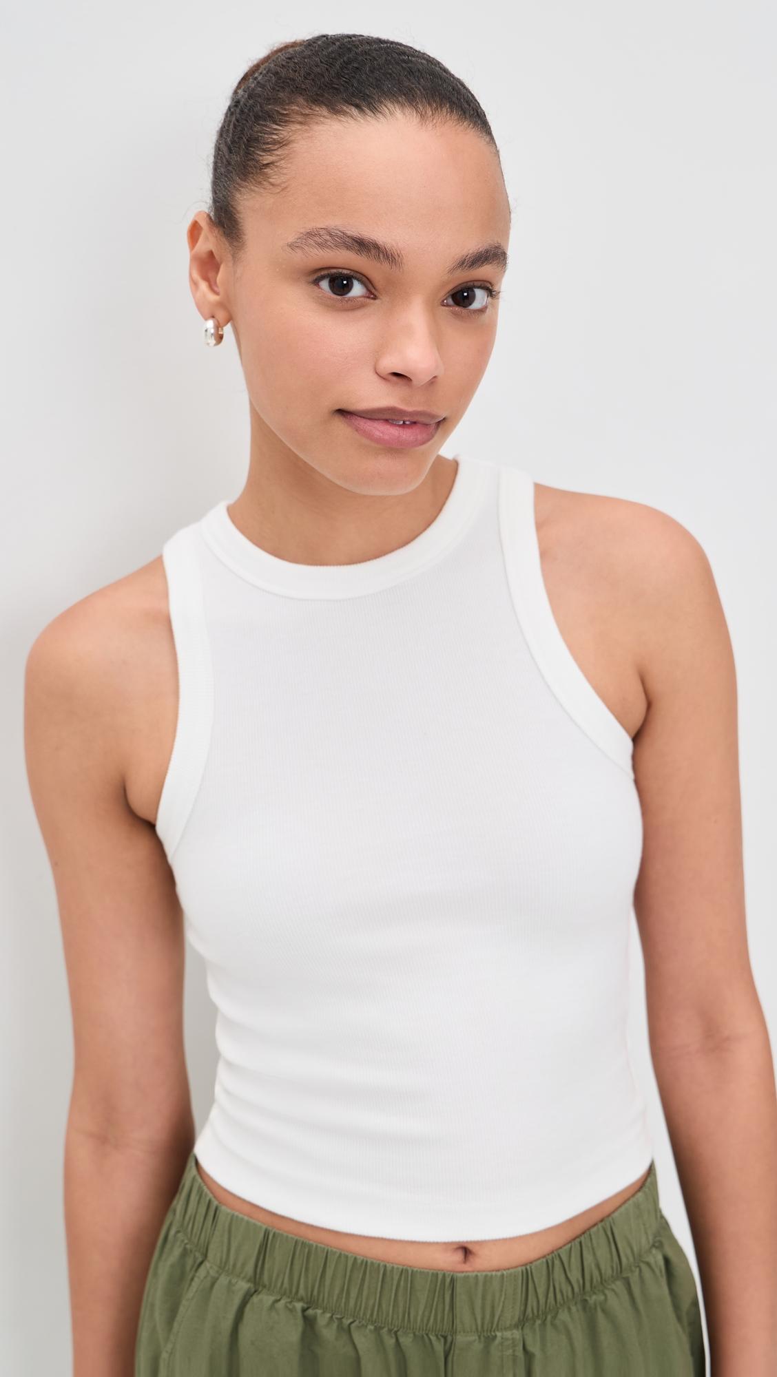 lexi rib sun in high neck crop tank
