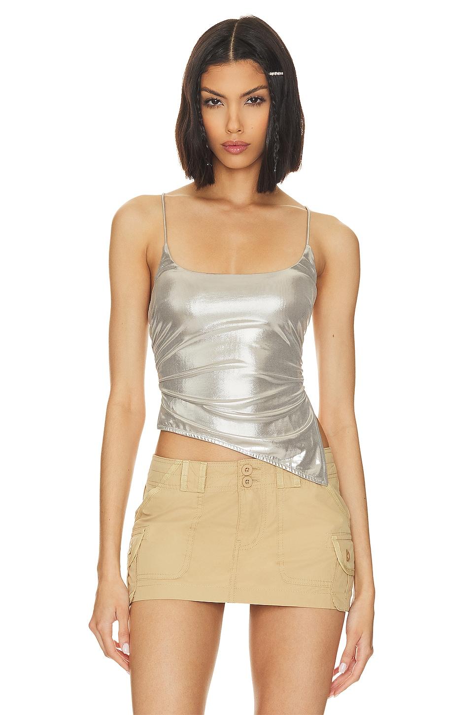 lexie metallic halter top