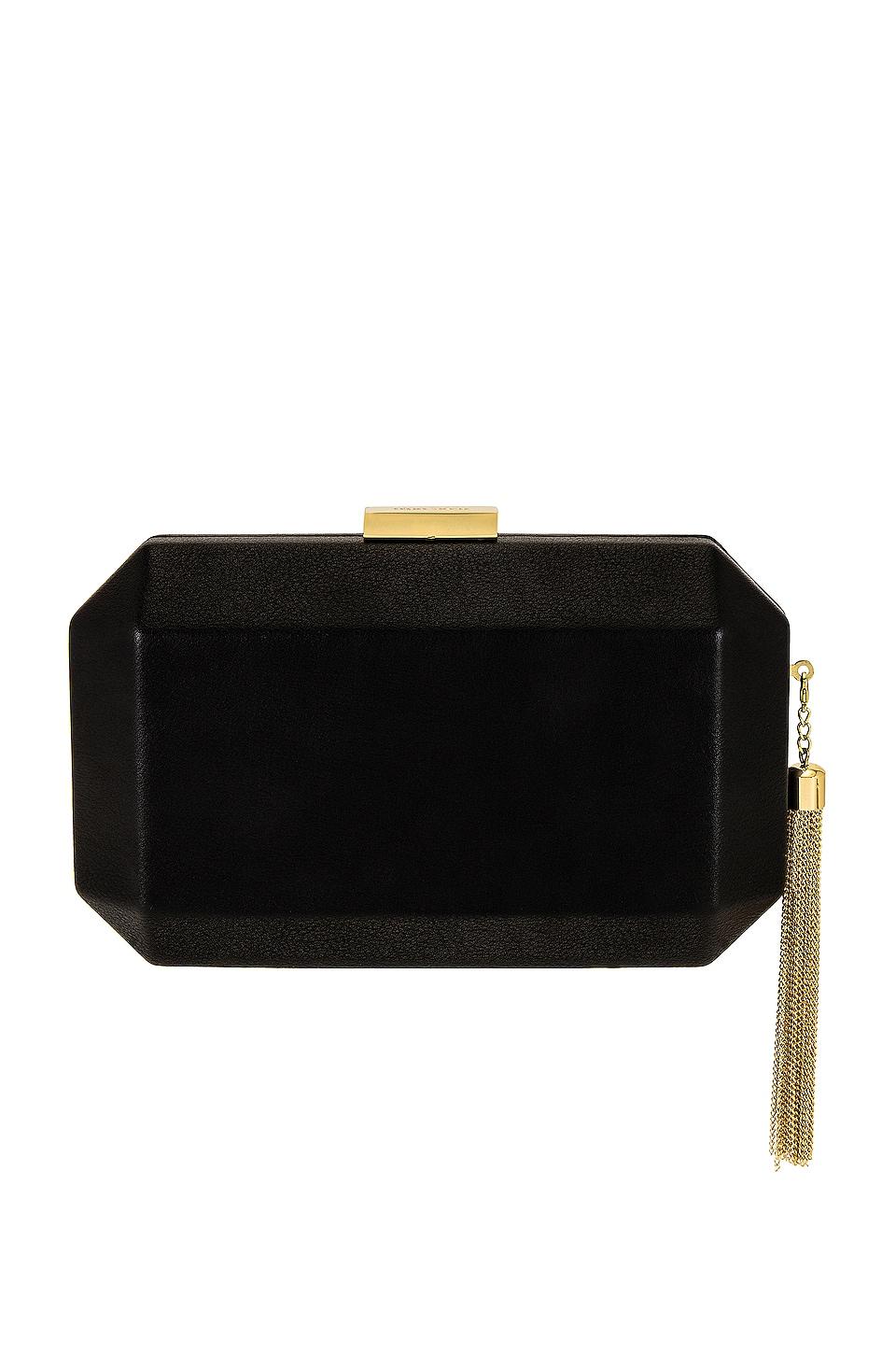 lia facetted clutch with tassel