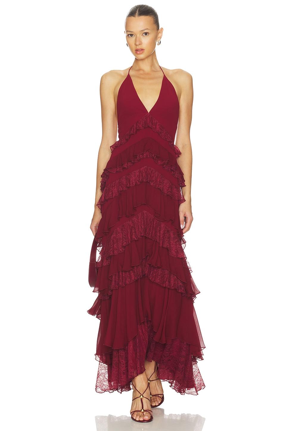 liana ruffle maxi dress