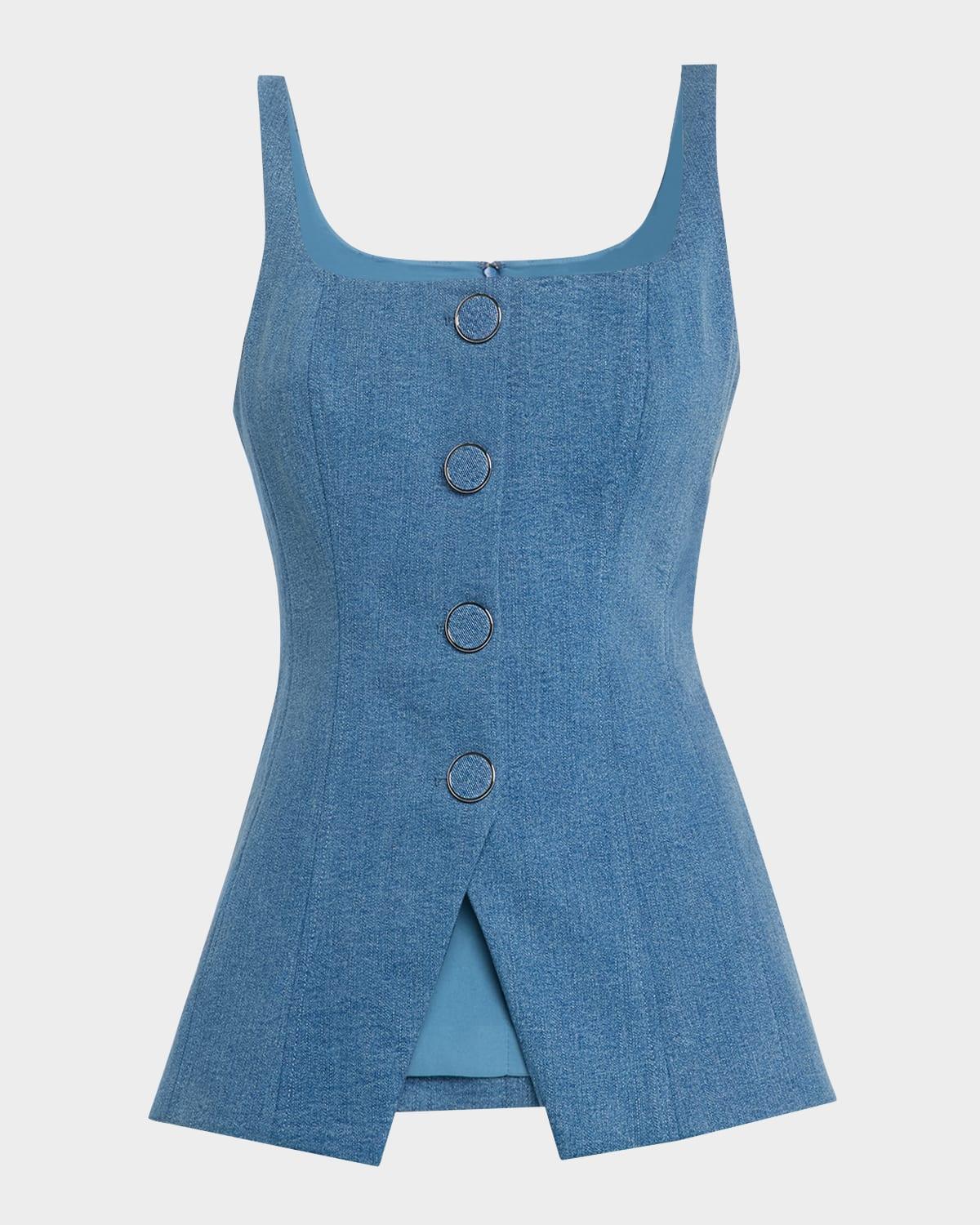 liana sleeveless denim top