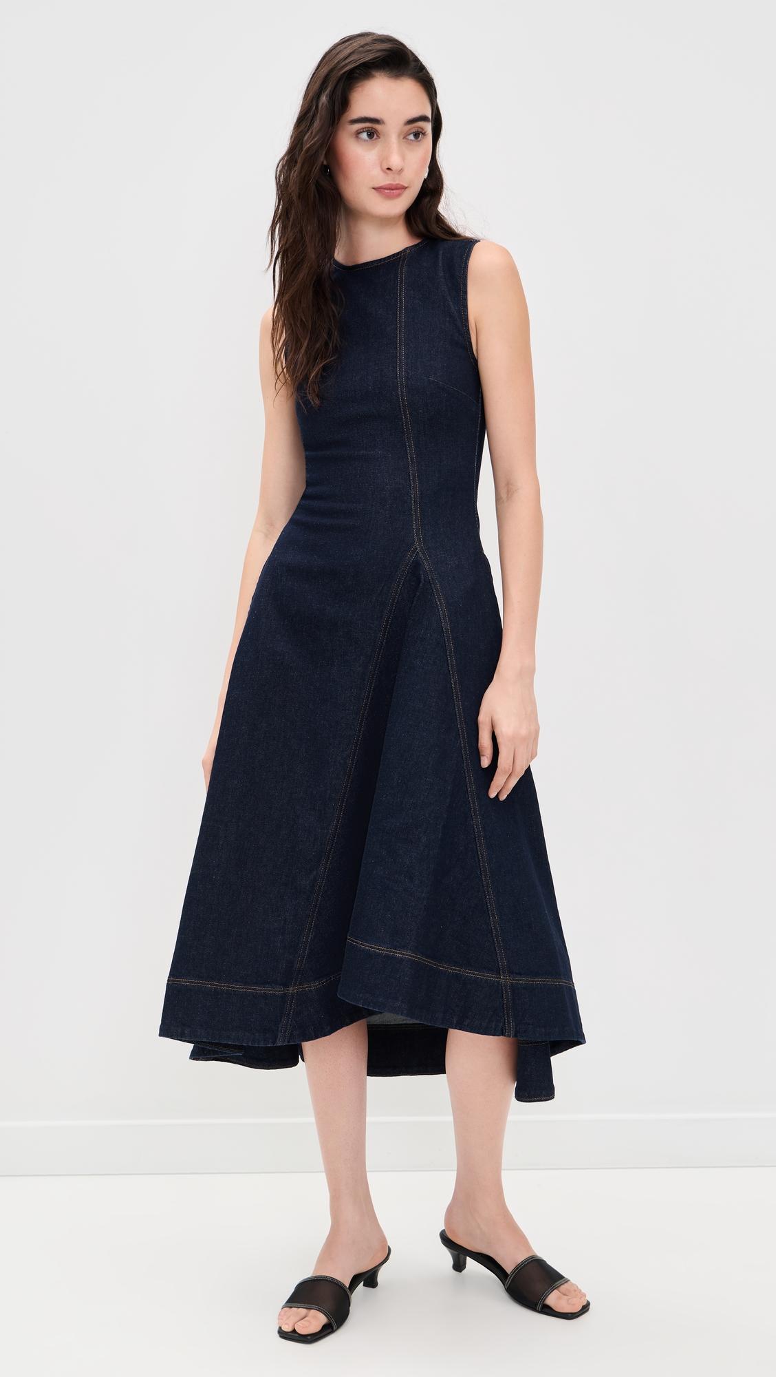 liberty denim midi dress