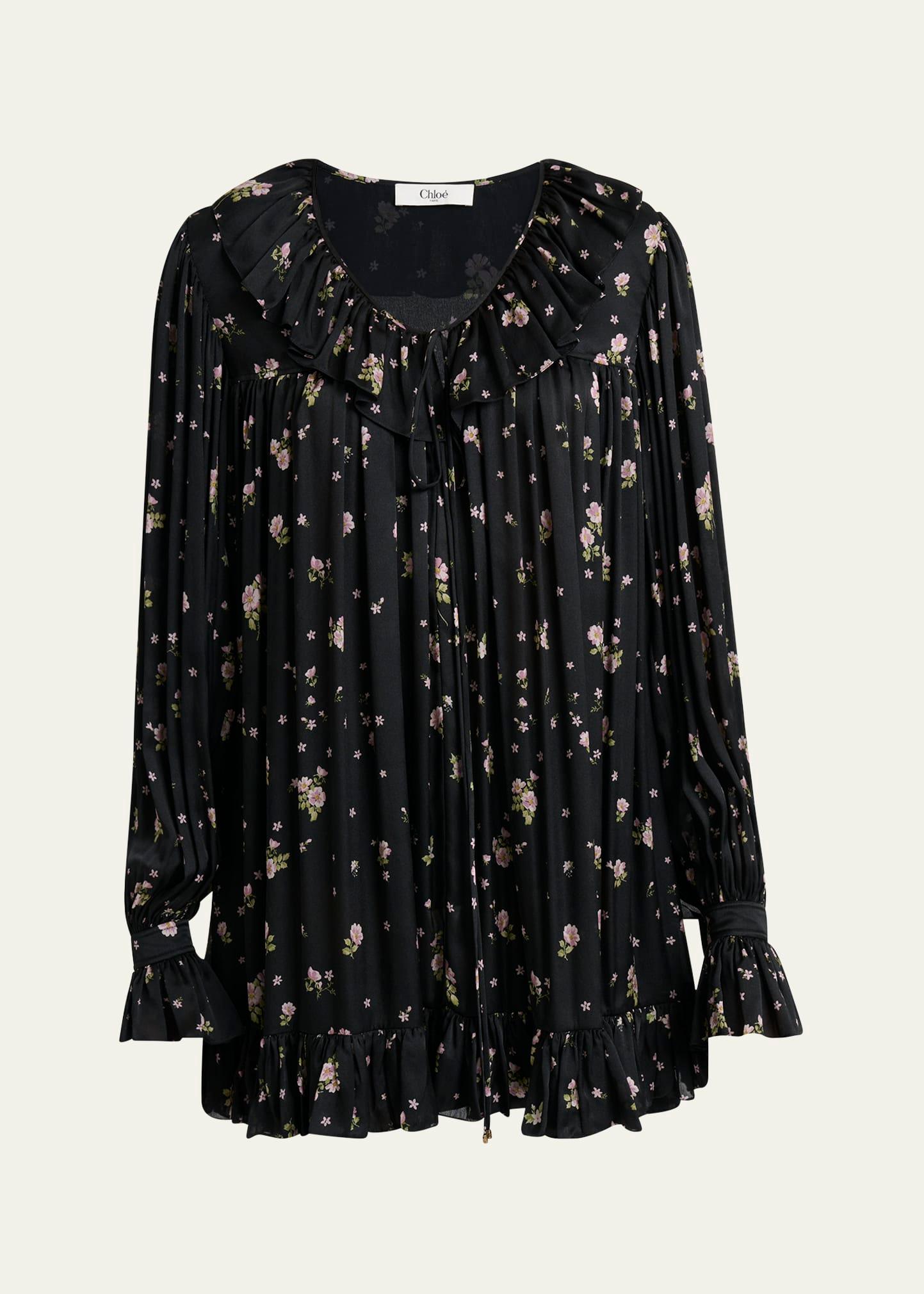 liberty print silk charmeuse mini dress