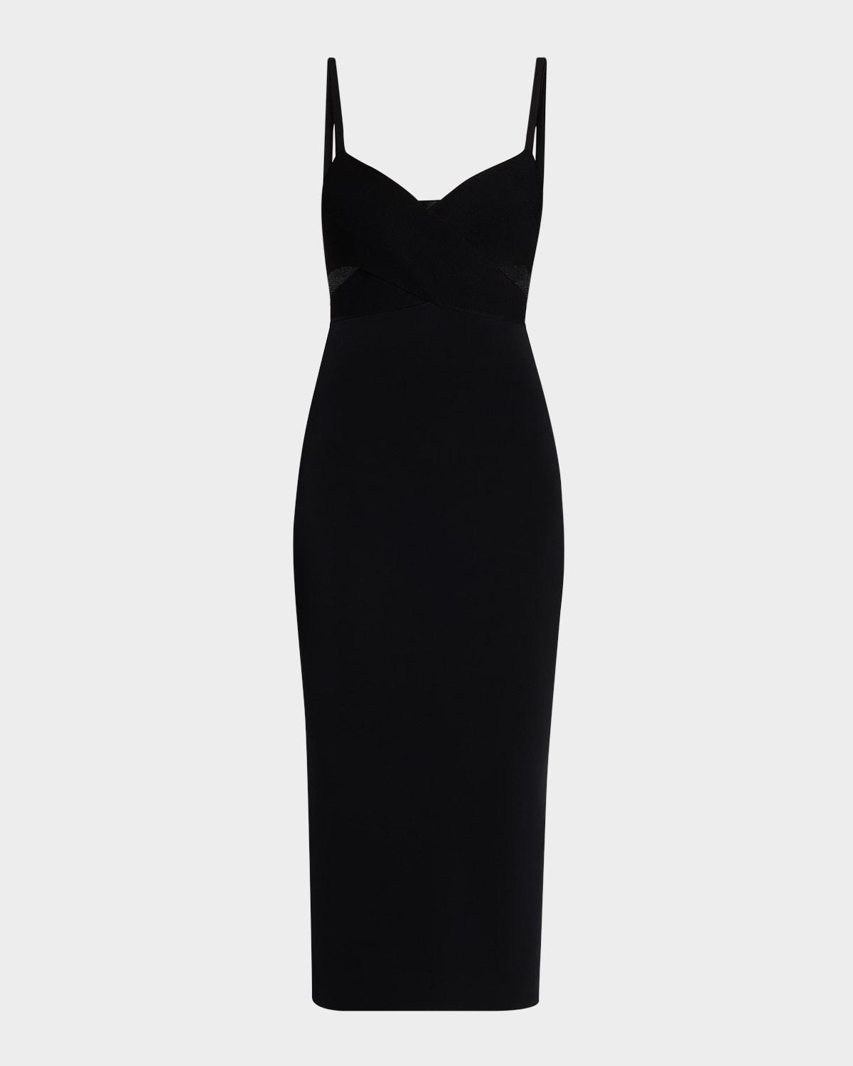 lida crossover cutout knit midi dress