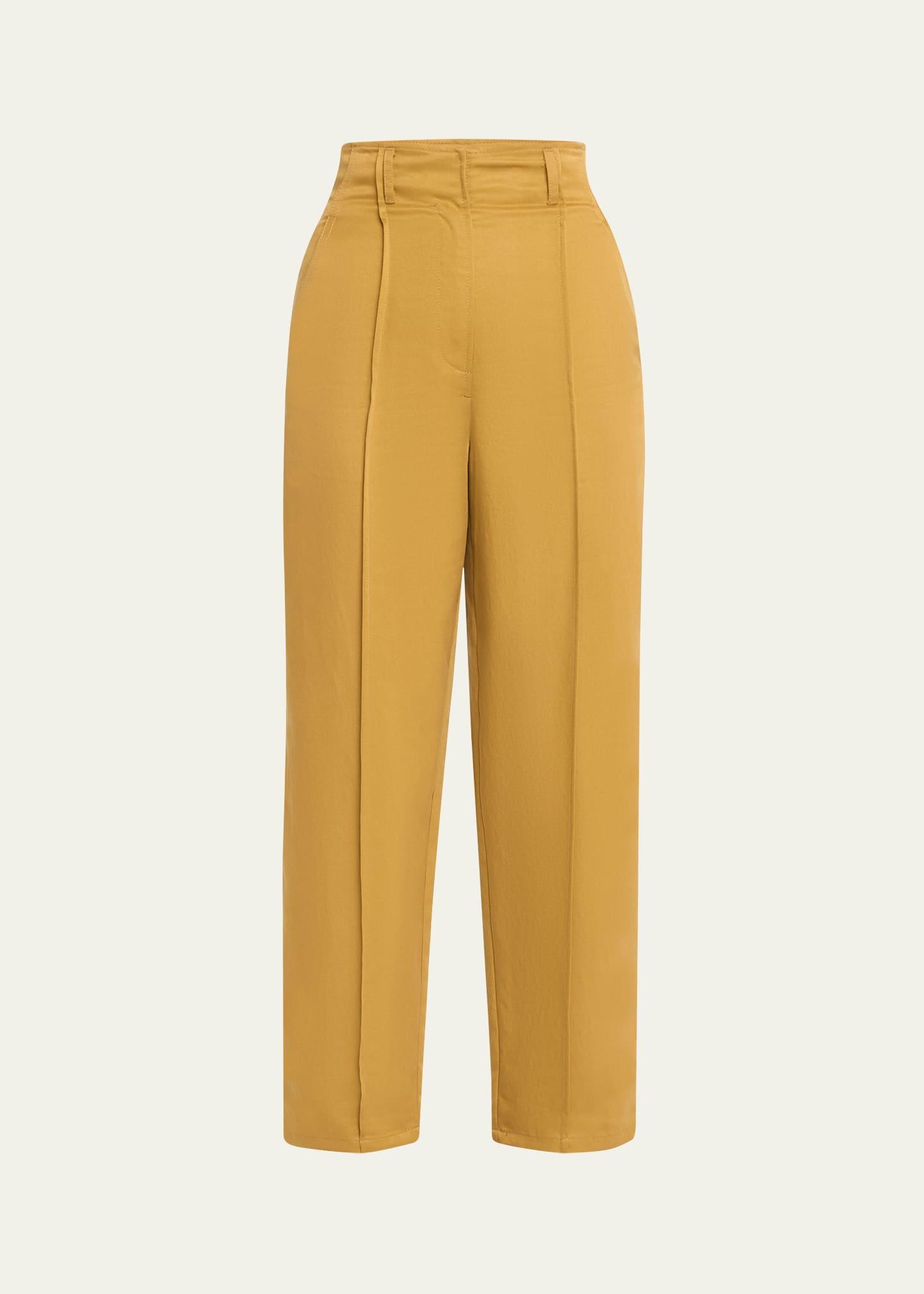 lielle high-rise tapered pintuck pants