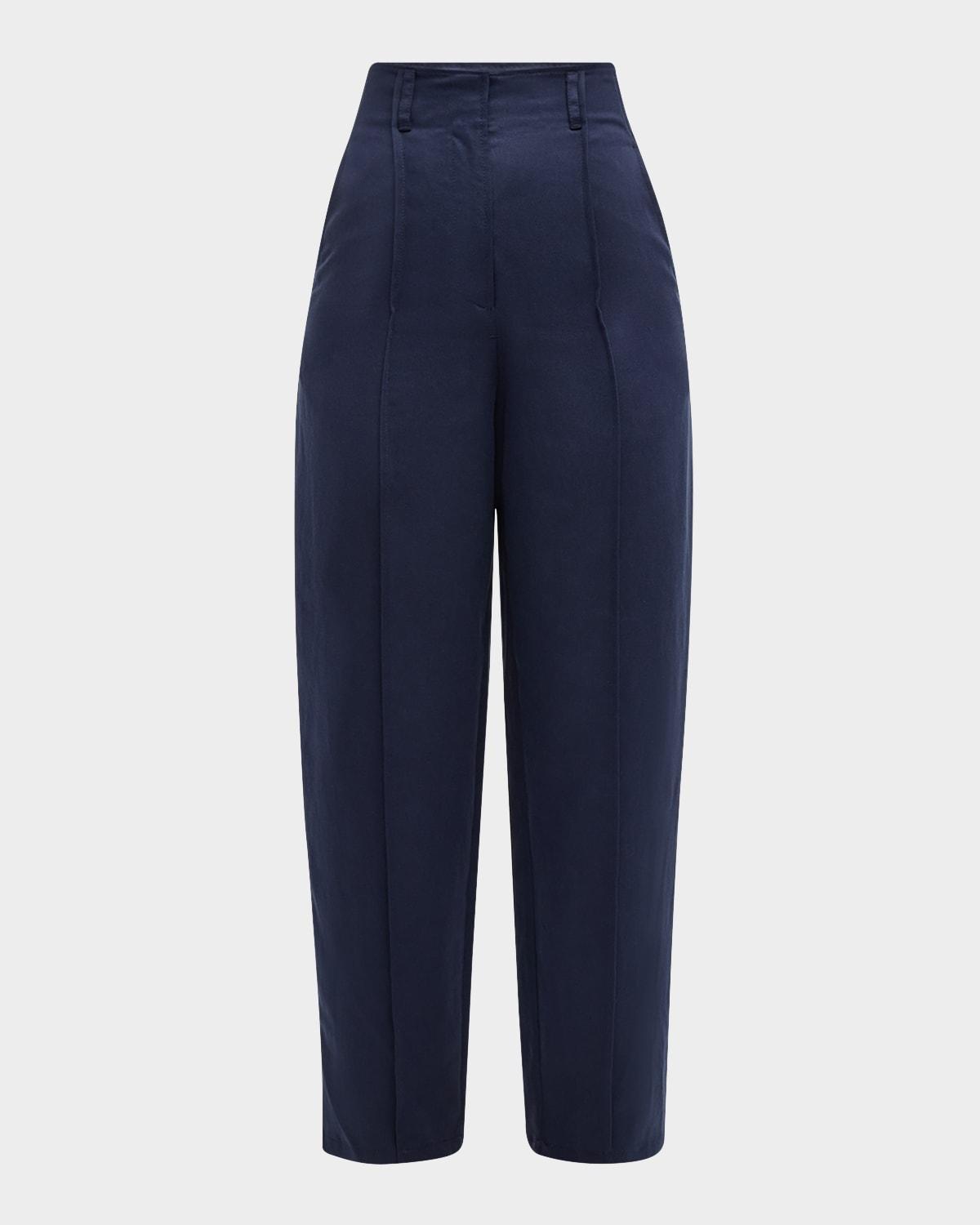 lielle high-rise tapered pintuck pants