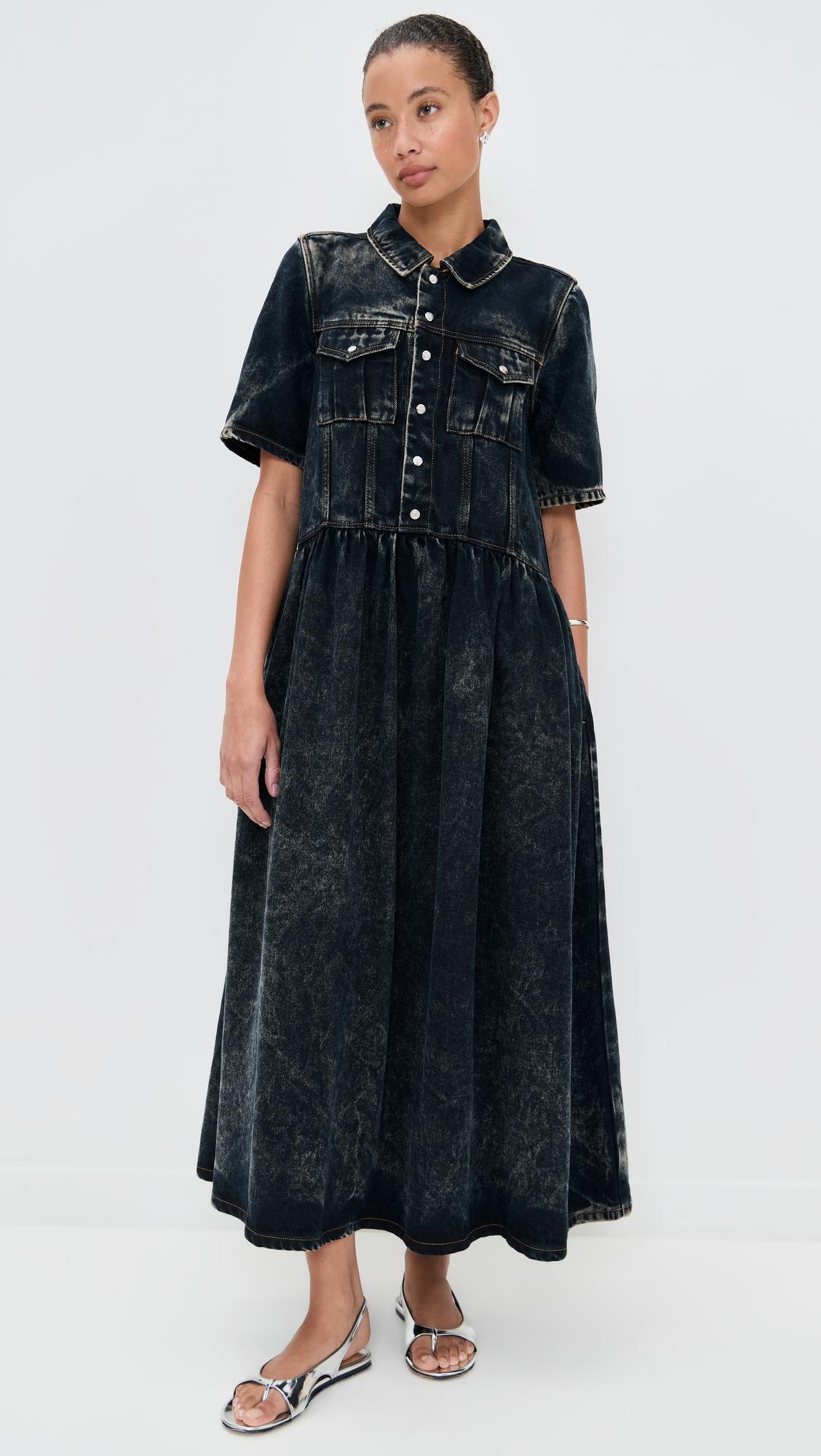 light denim long dress