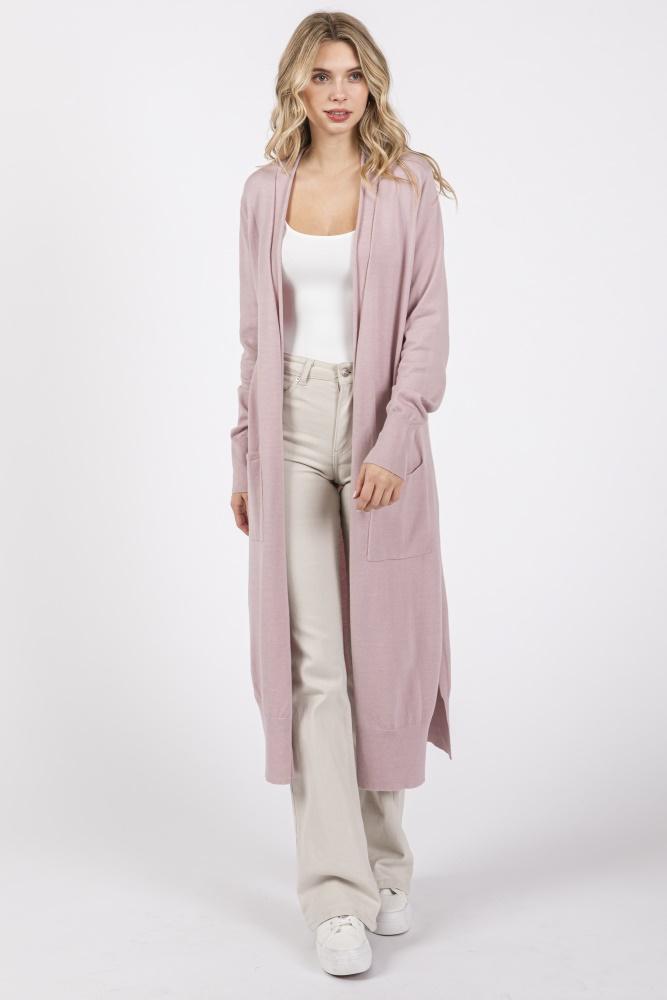 light pink long cardigan
