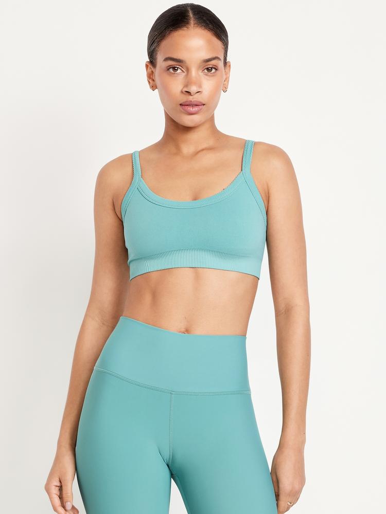 light support fluid seamless ribbed sports bra