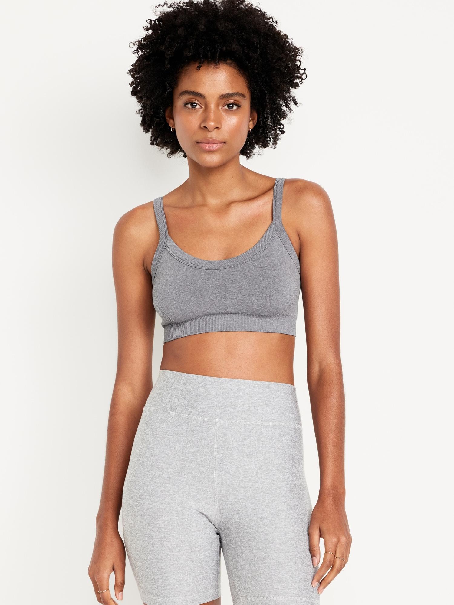 light support fluid seamless ribbed sports bra