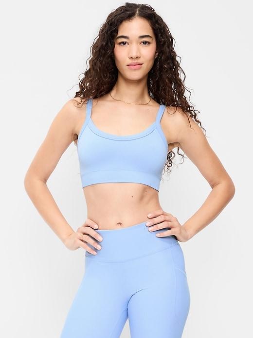light support fluid seamless ribbed sports bra