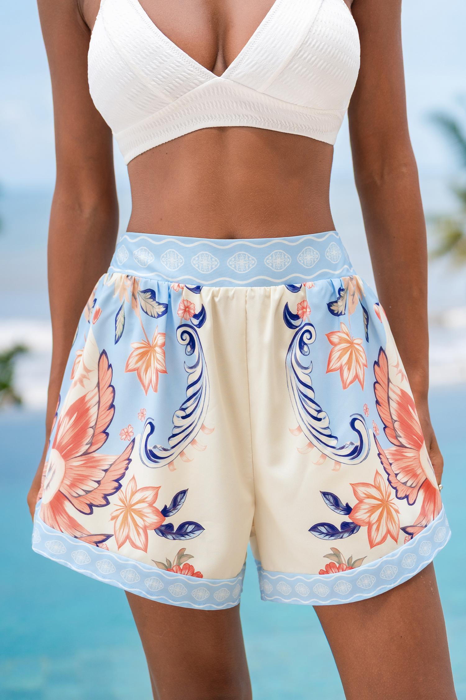 light touch tropical shorts - l