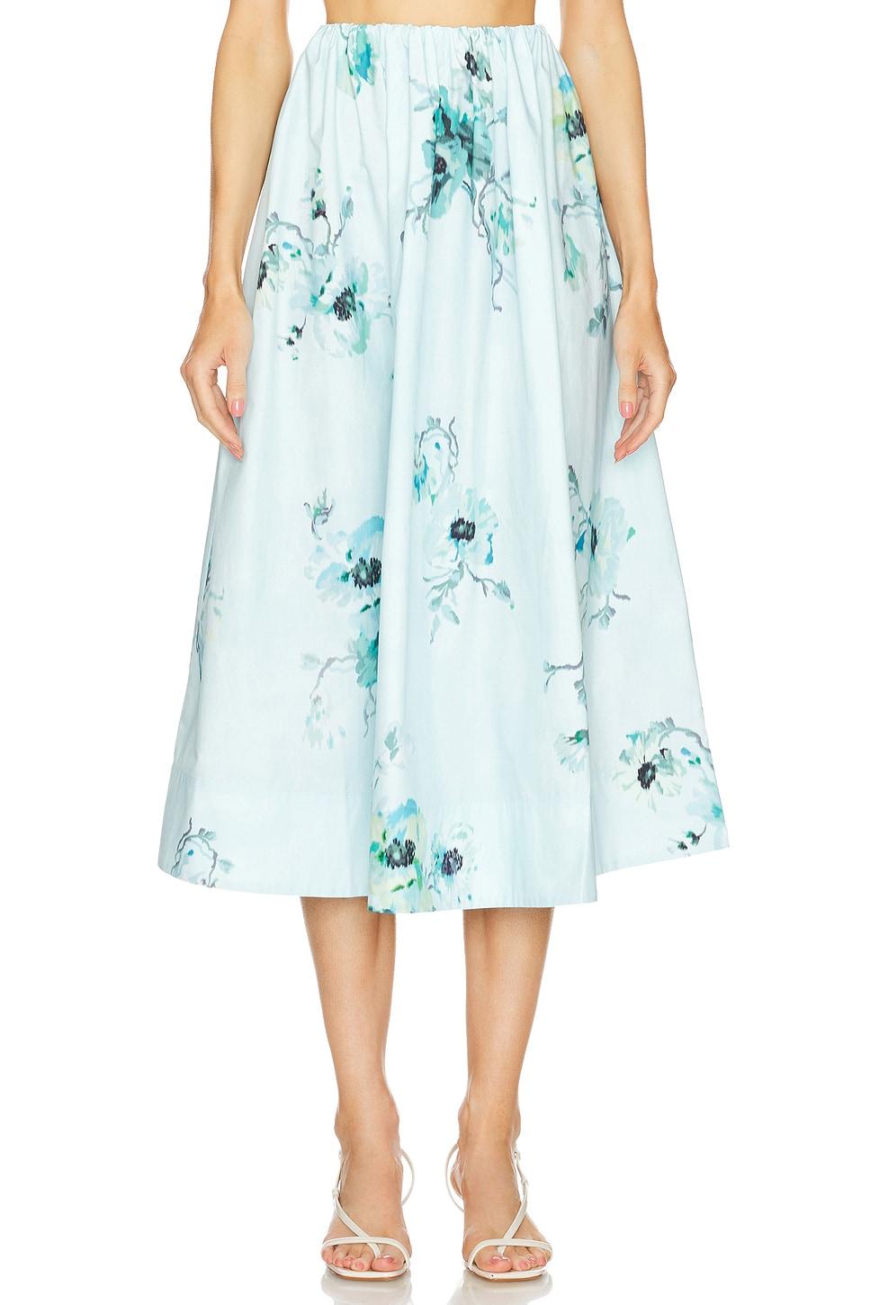 lightburst gathered midi skirt