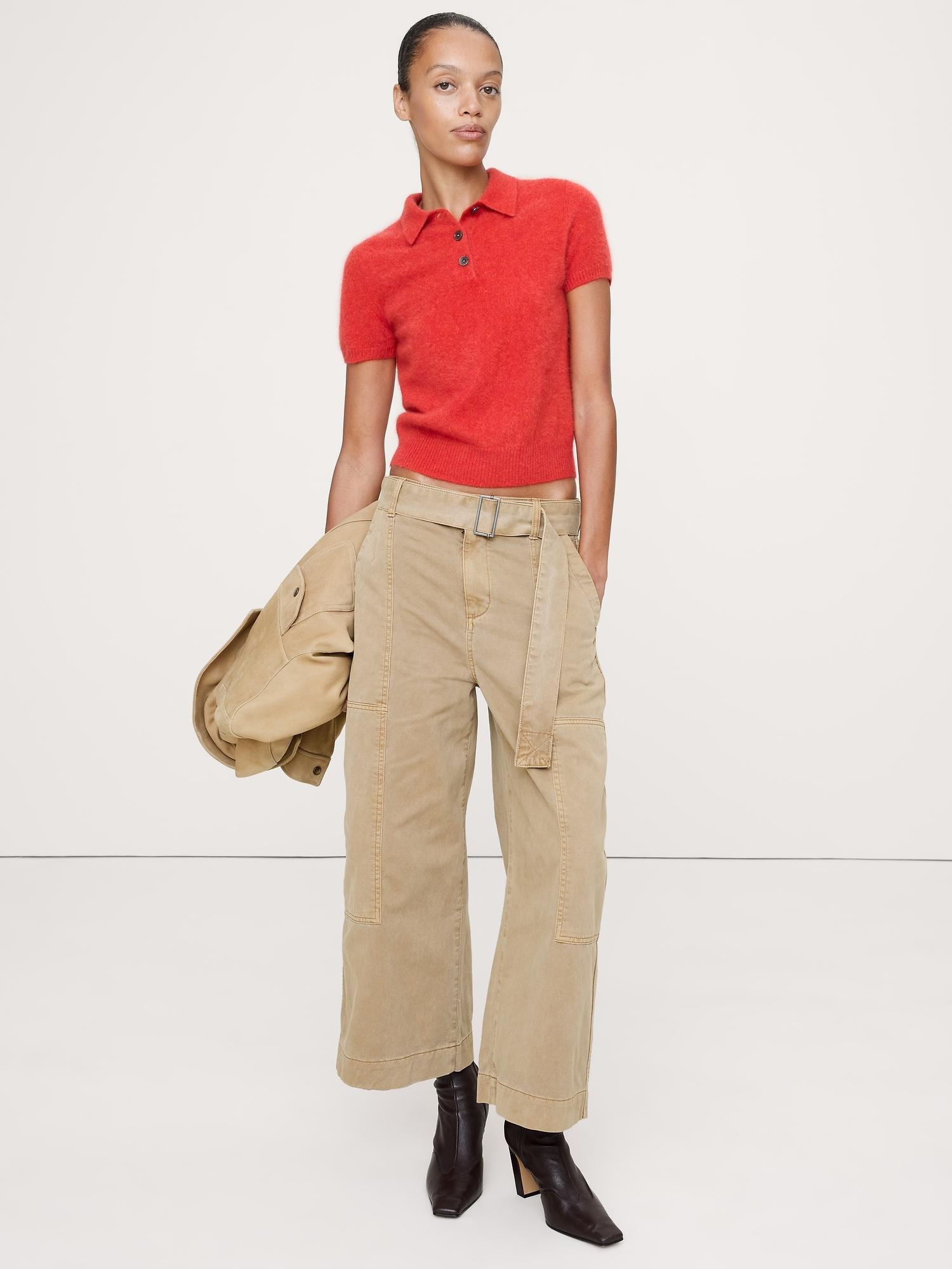 lightweight brushed cashmere sweater polo