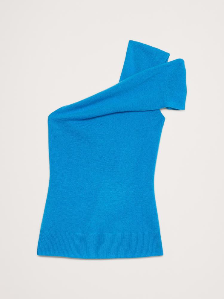 lightweight cashmere off-shoulder top