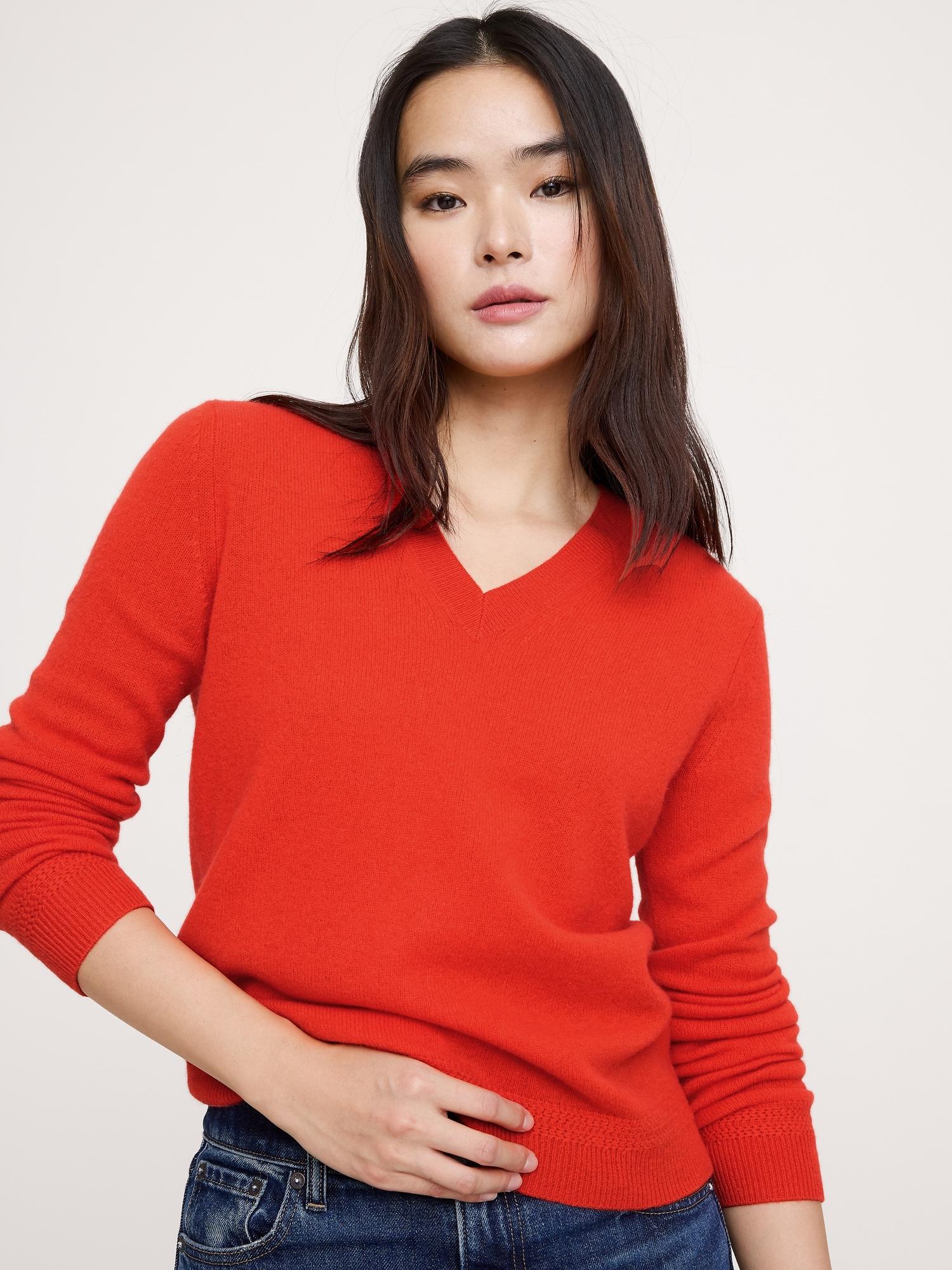 lightweight cashmere v-neck sweater