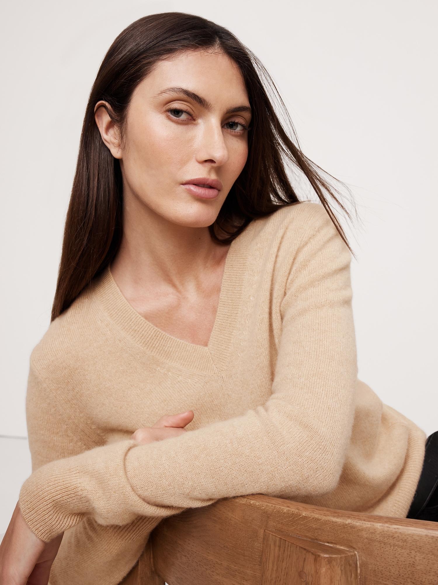 lightweight cashmere v-neck sweater
