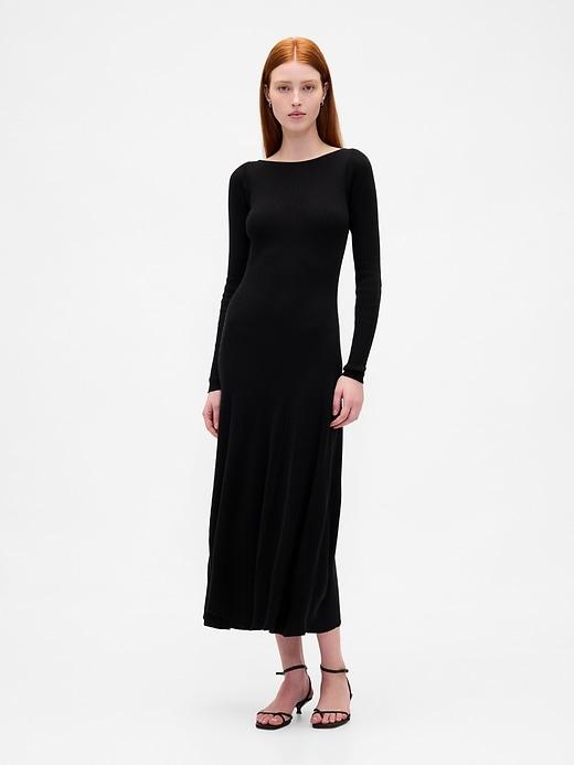 lightweight cashsoft rib maxi sweater dress