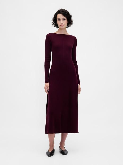 lightweight cashsoft rib maxi sweater dress