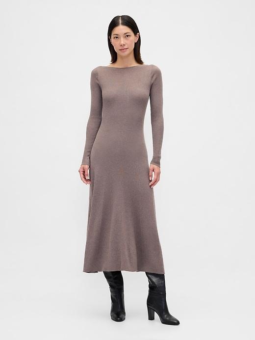 lightweight cashsoft rib maxi sweater dress