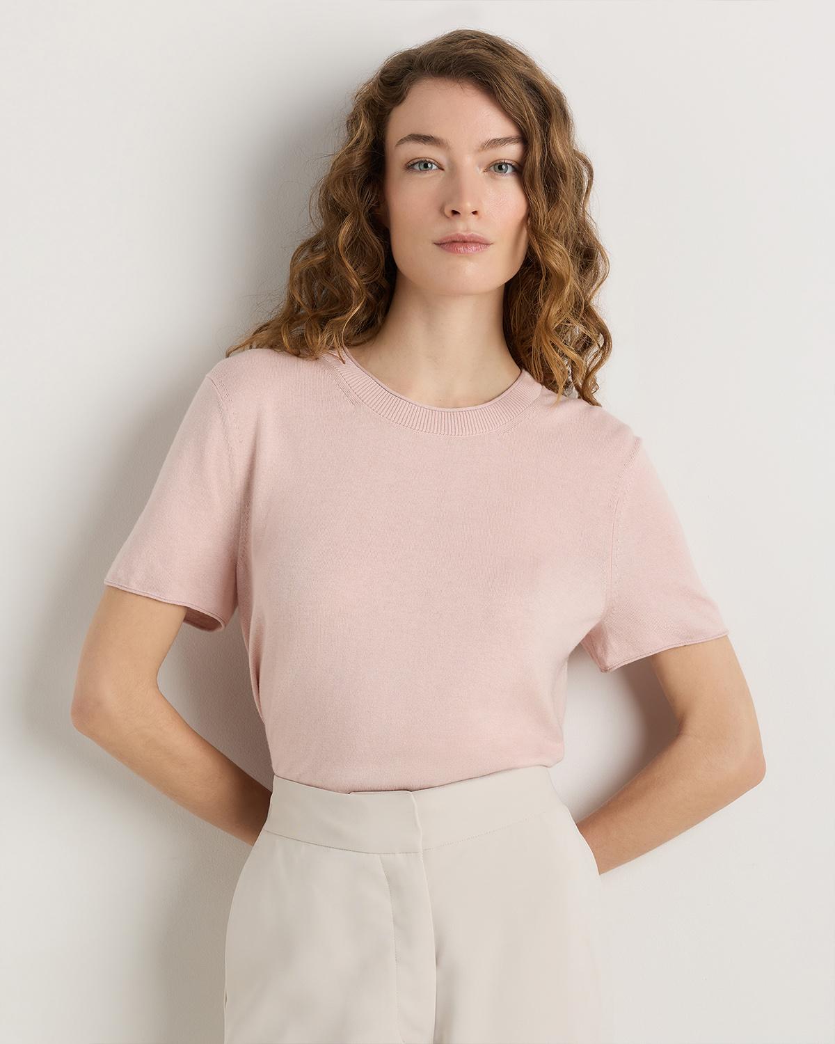 lightweight cotton cashmere relaxed sweater tee