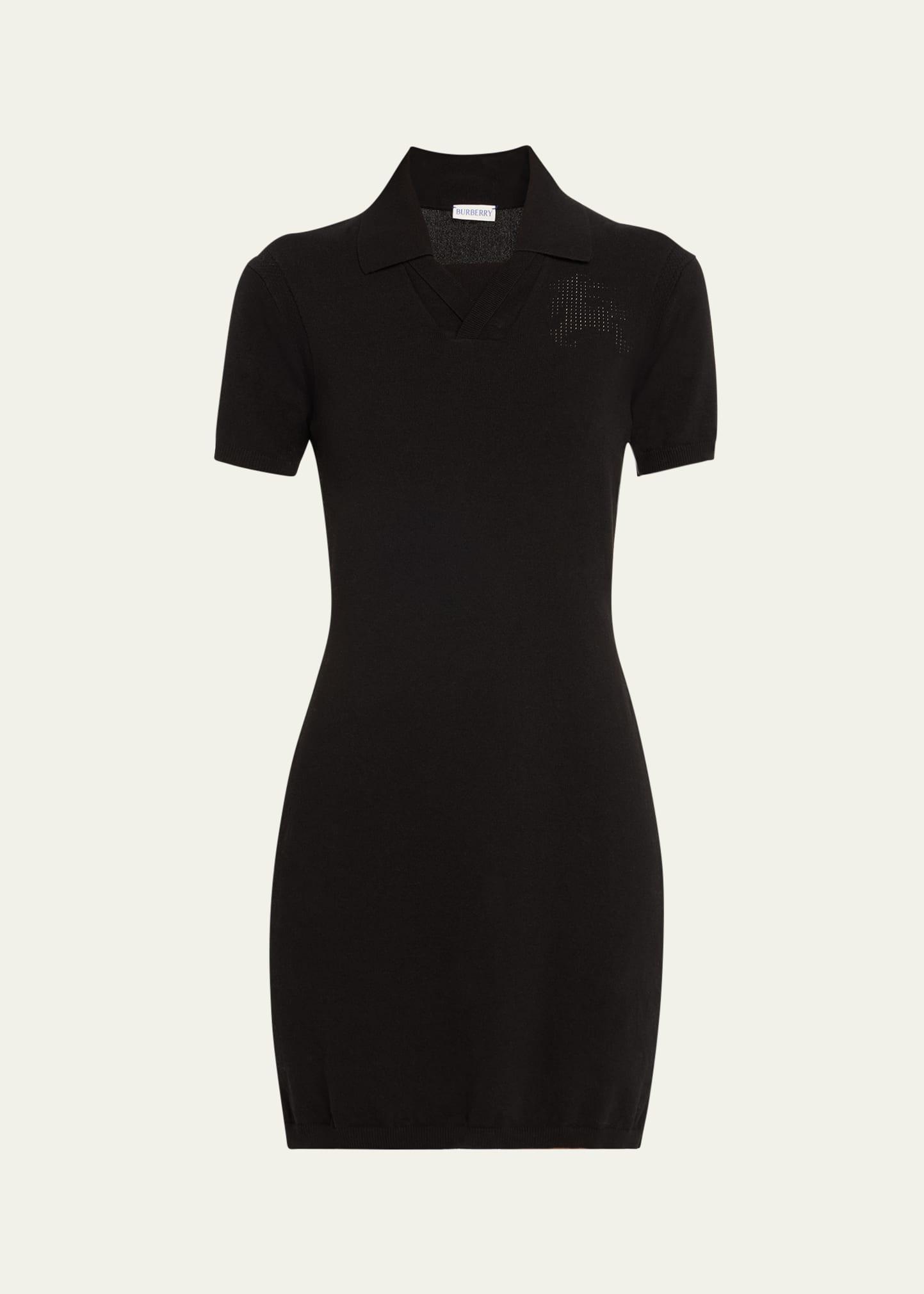 lightweight crepe knit polo dress