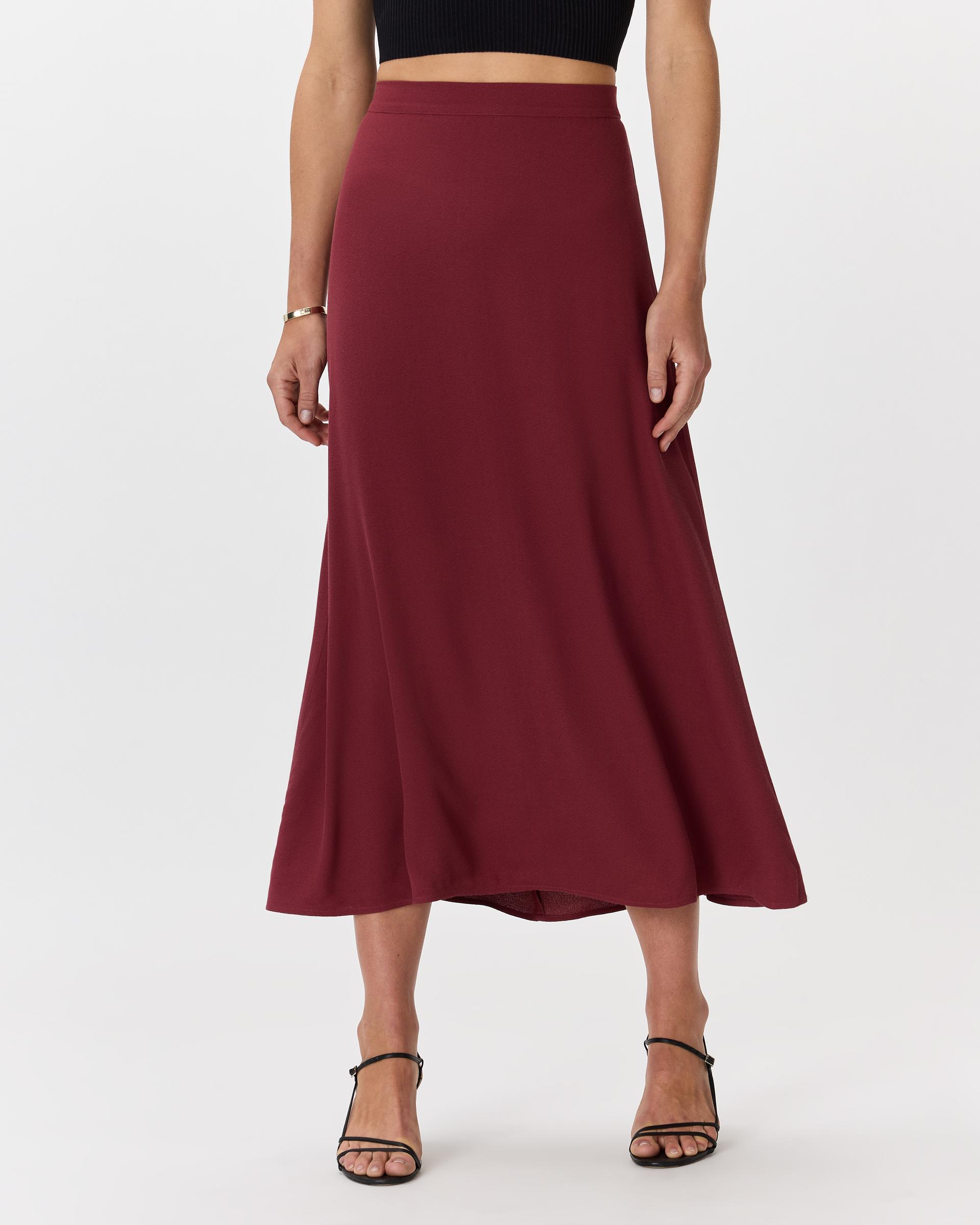 lightweight crepe slip skirt
