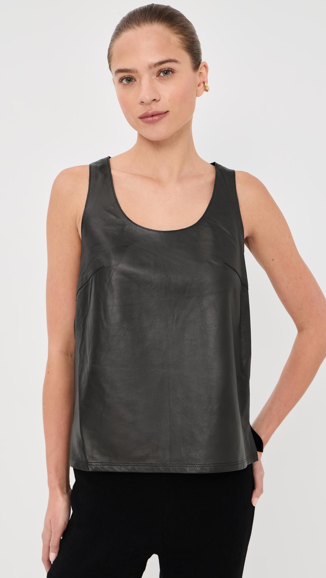 lightweight leather tank top