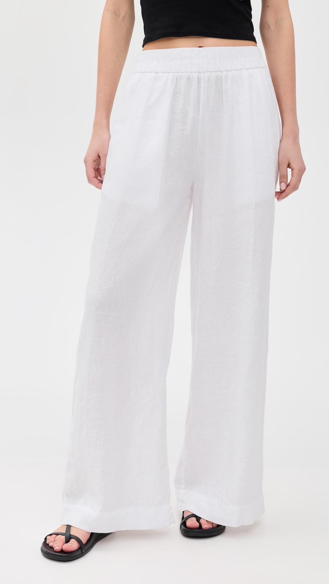 lightweight linen culotte pants