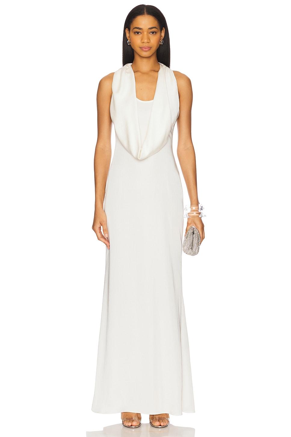 lightweight satin cowl neck gown