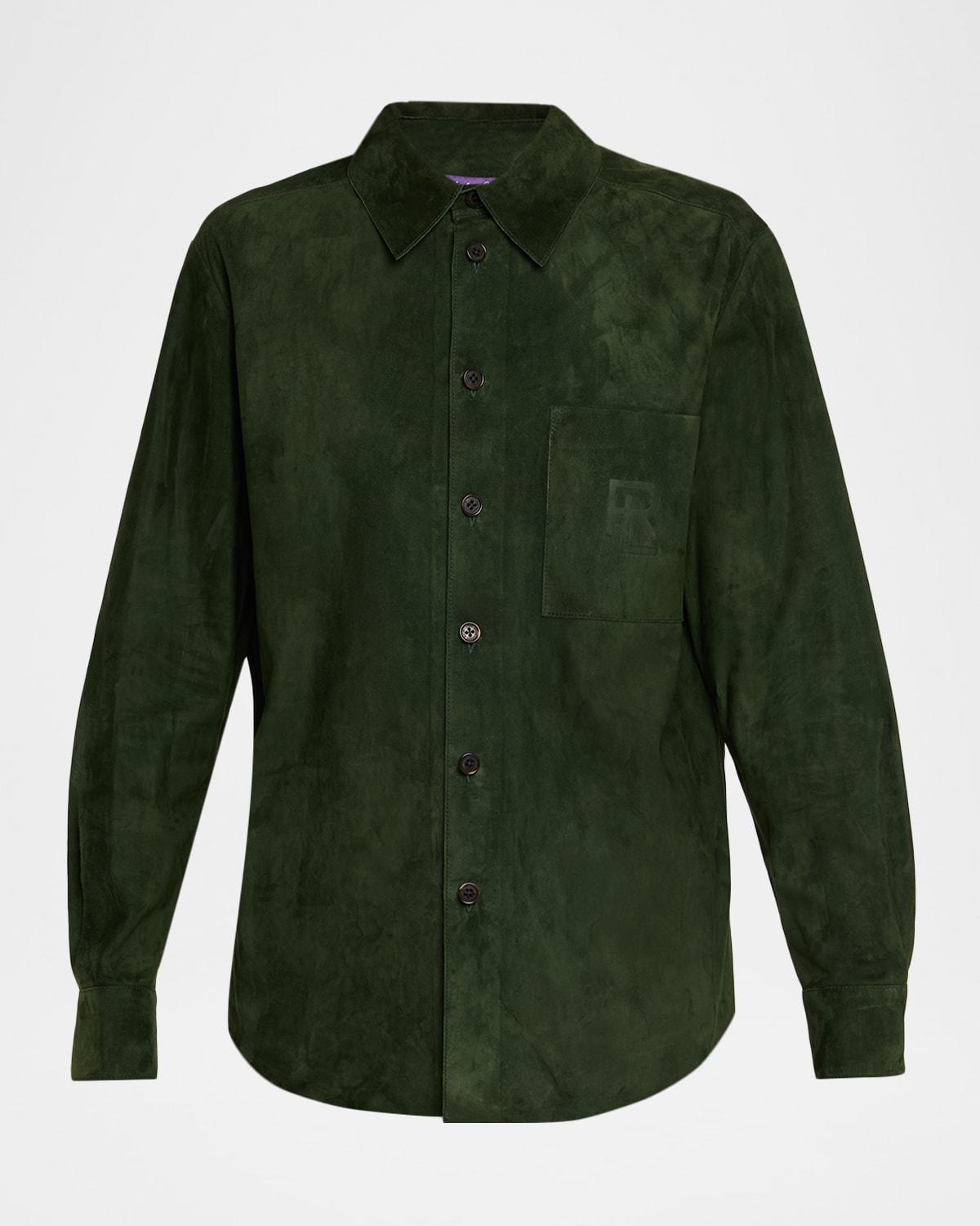 lightweight suede overshirt