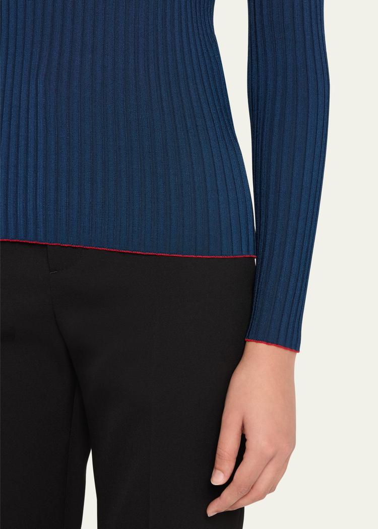 lightweight viscose rib sweater
