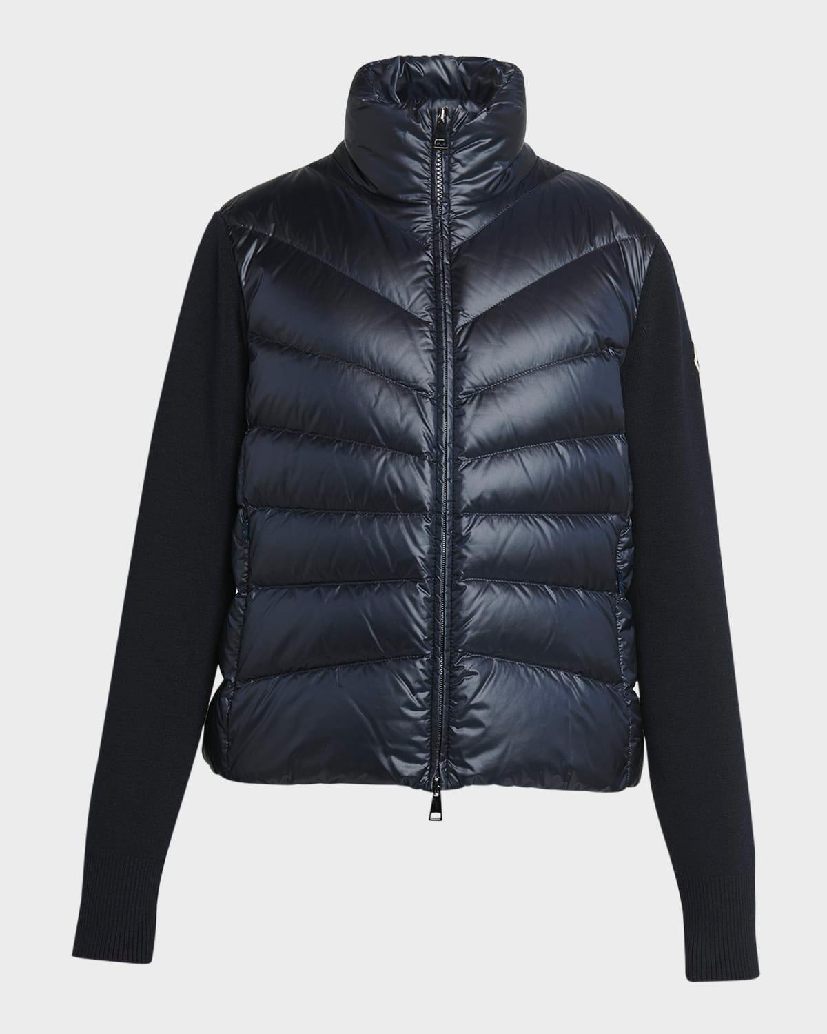 lightweight wool puffer cardigan