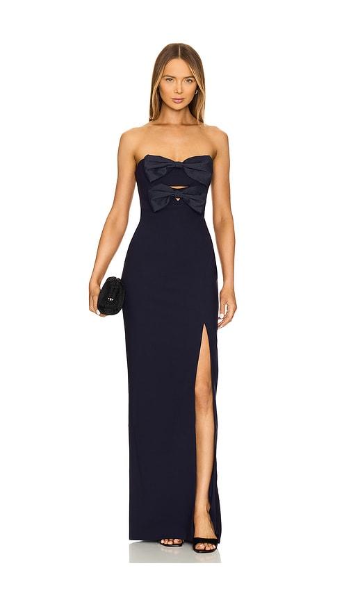 likely bea gown in navy.