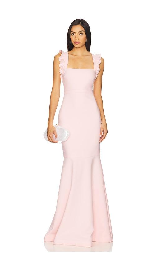likely hara gown in rose.