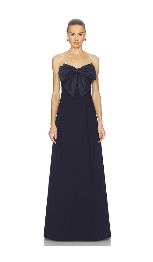 likely mayfair gown in navy.