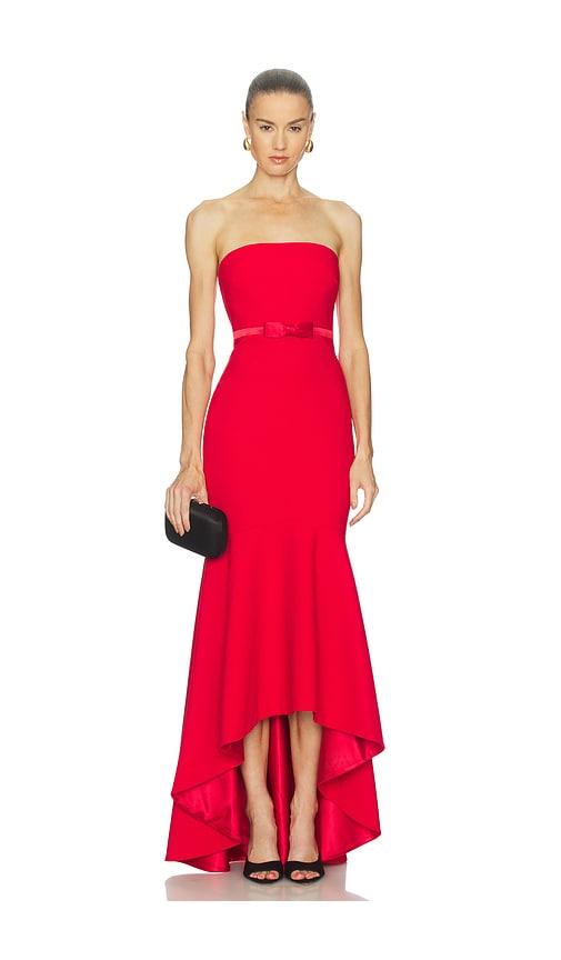 likely yvette gown in red.