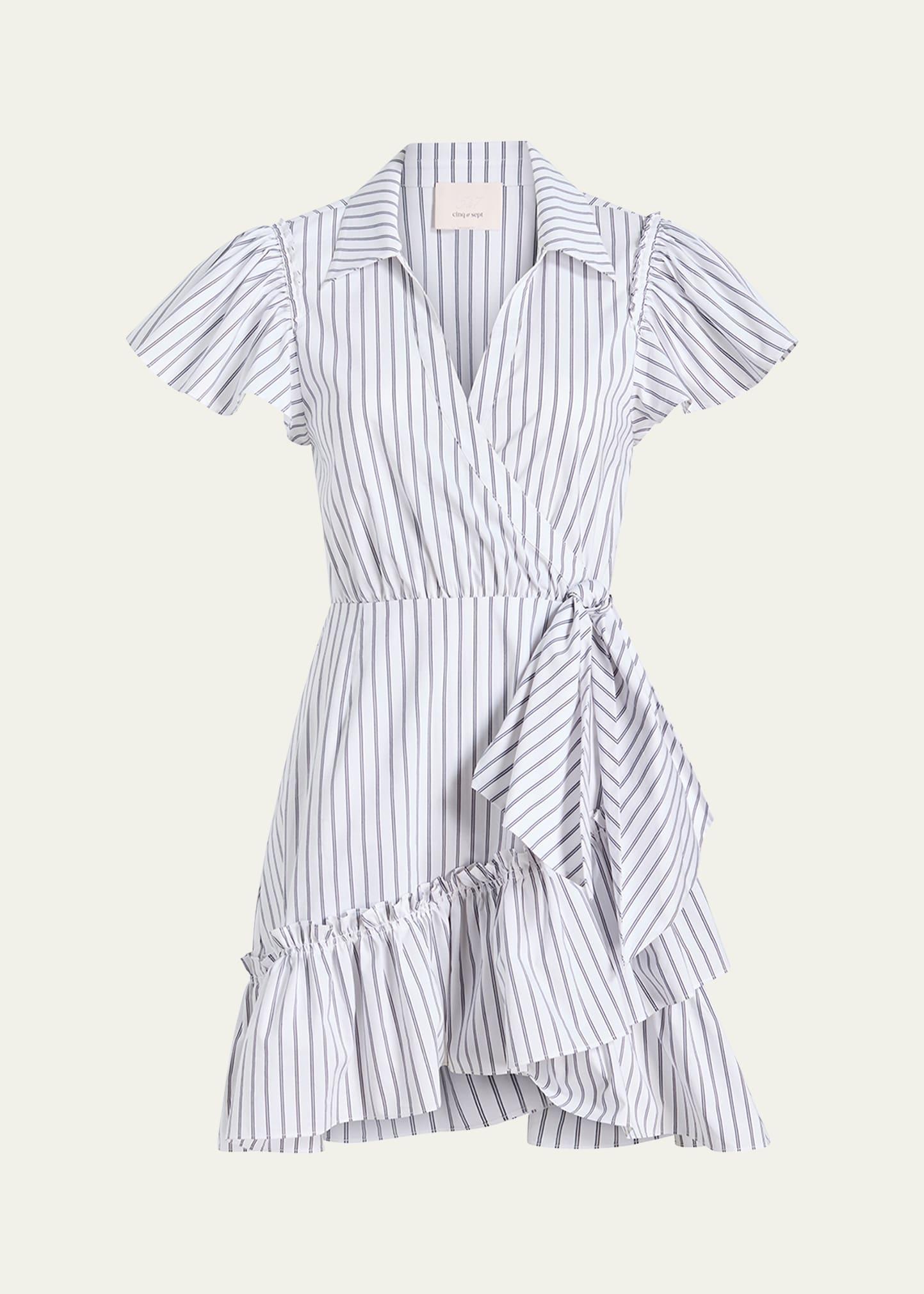lila stripe wrap dress