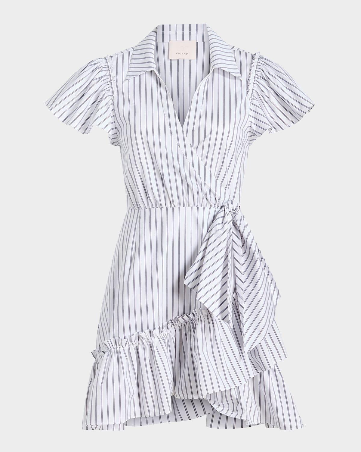 lila stripe wrap dress