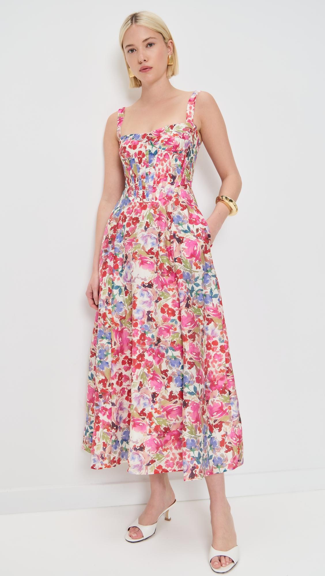 lilah corset midi dress