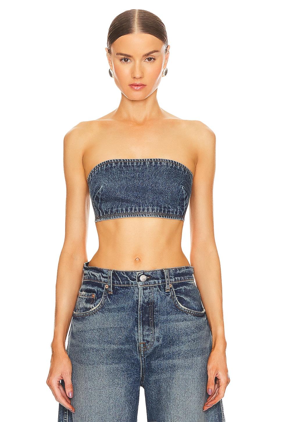 lilah denim tube top