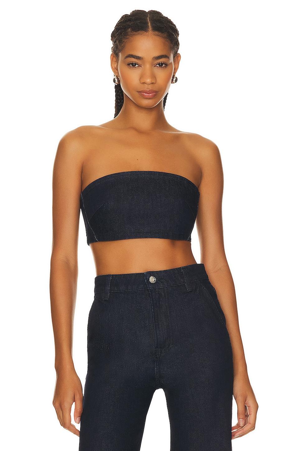 lilah denim tube top
