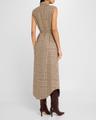 lilian check sleeveless belted midi shirtdress