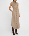 lilian check sleeveless belted midi shirtdress
