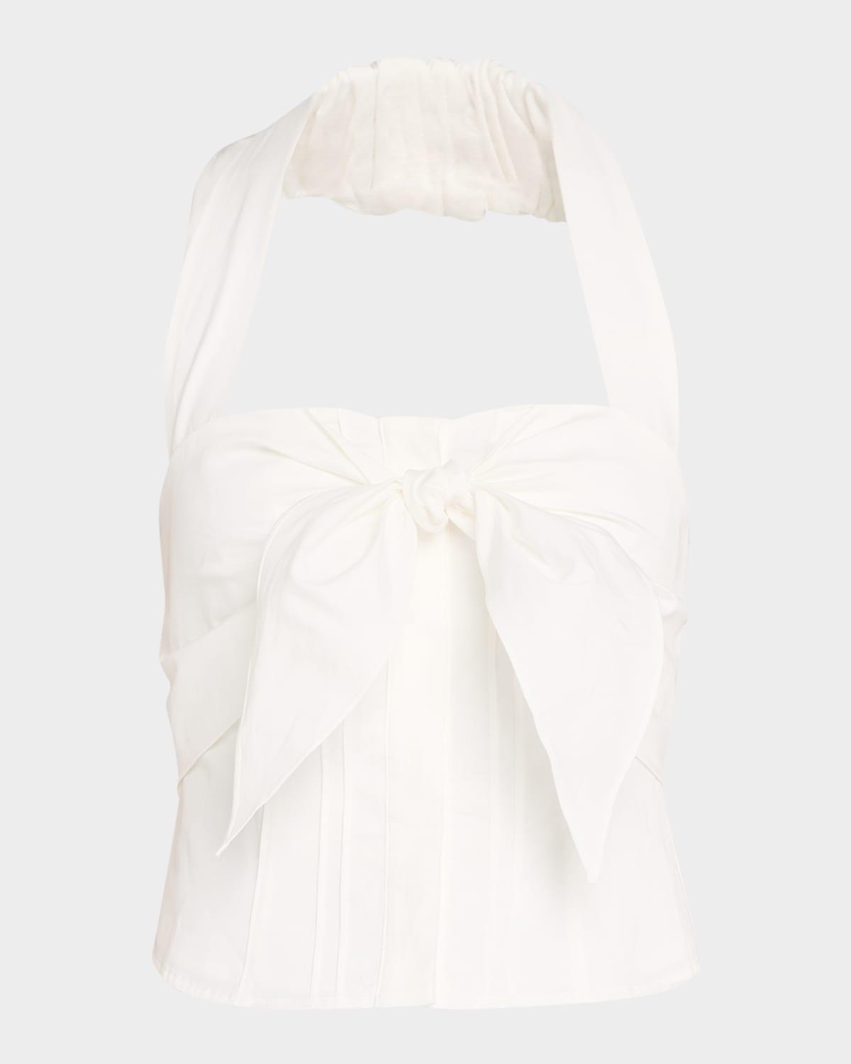liliana cotton poplin halter top