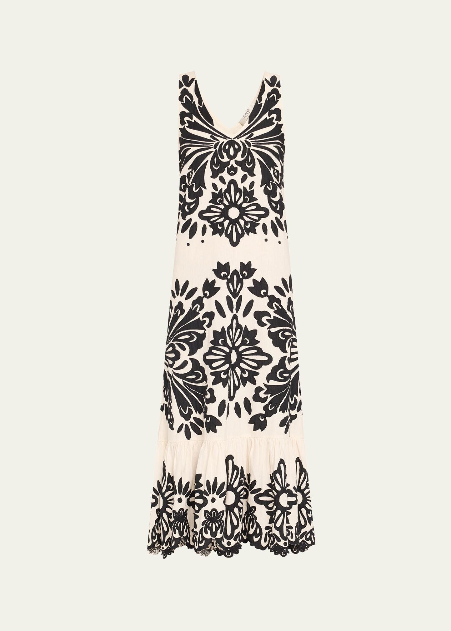 liliana sleeveless appliqué dress