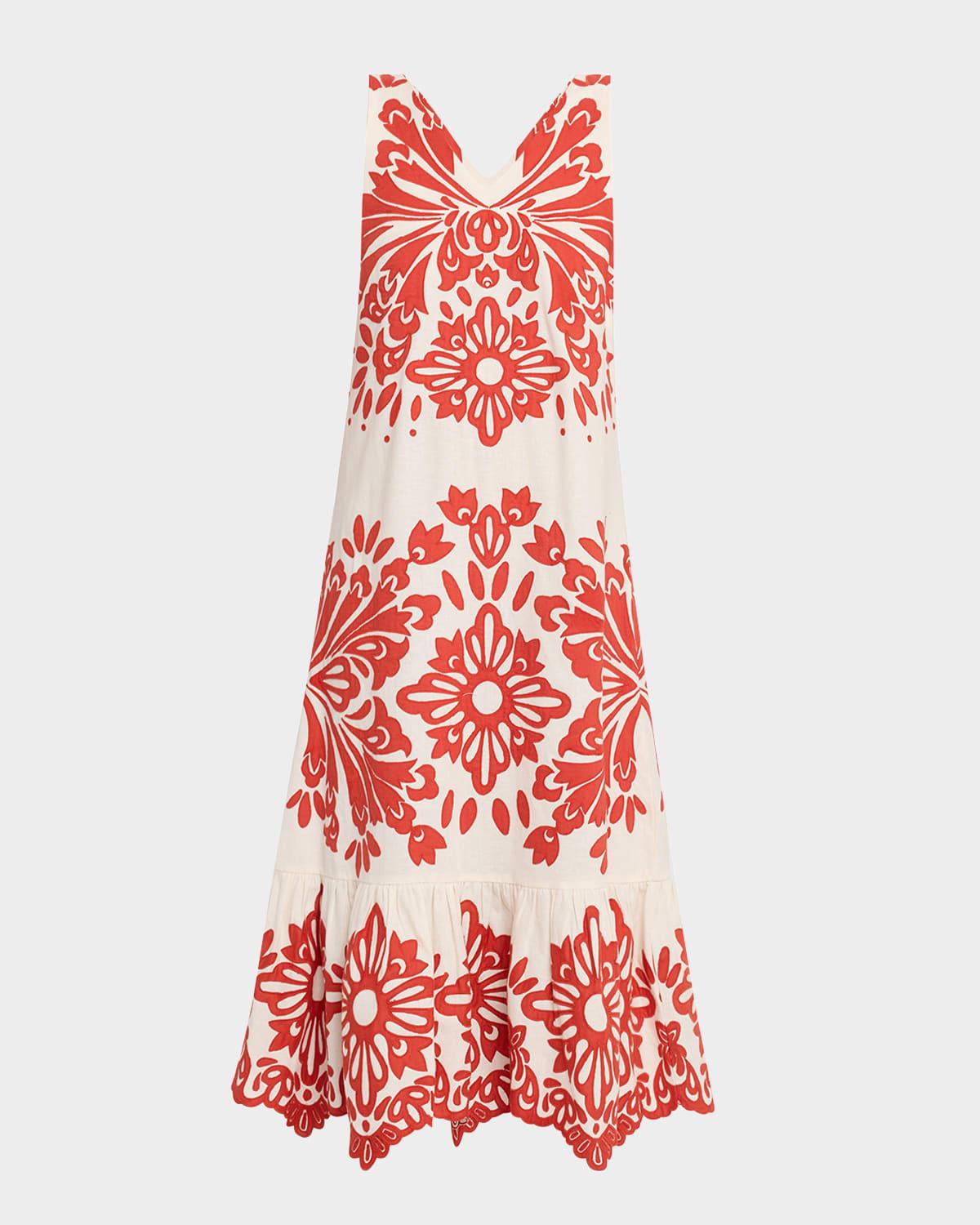 liliana sleeveless appliqué dress